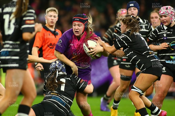 061225 - Cardiff Quins v Nelson Belles - WRU Girls U16 Hub Final - Cardiff Quins (Pink) take on Nelson Belles (Black) 