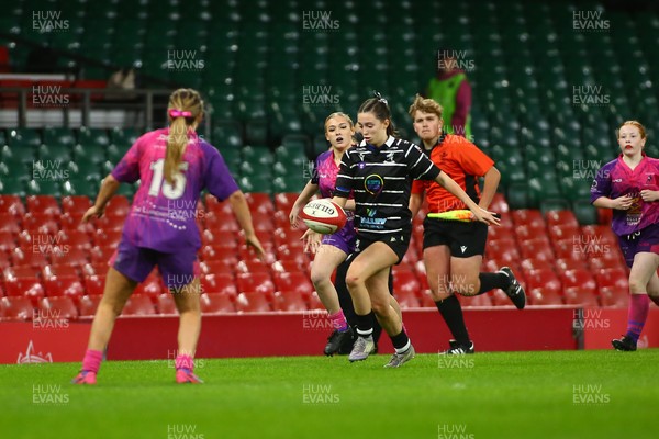 061225 - Cardiff Quins v Nelson Belles - WRU Girls U16 Hub Final - Cardiff Quins (Pink) take on Nelson Belles (Black) 