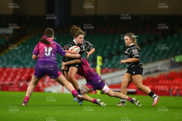 061225 - Cardiff Quins v Nelson Belles - WRU Girls U16 Hub Final - Cardiff Quins (Pink) take on Nelson Belles (Black) 