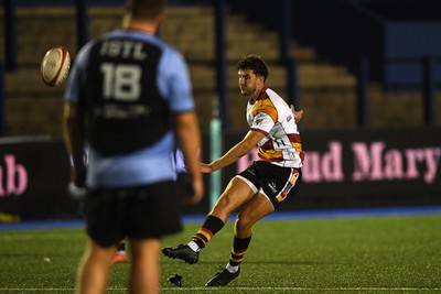 180925 - Cardiff RFC v Carmarthen Quins - Super Rygbi Cymru - Elis Price of Carmarthen kicks the conversion