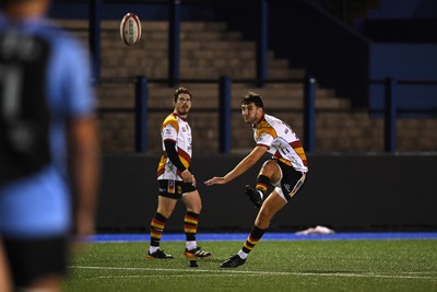 180925 - Cardiff RFC v Carmarthen Quins - Super Rygbi Cymru - Elis Price of Carmarthen kicks the conversion