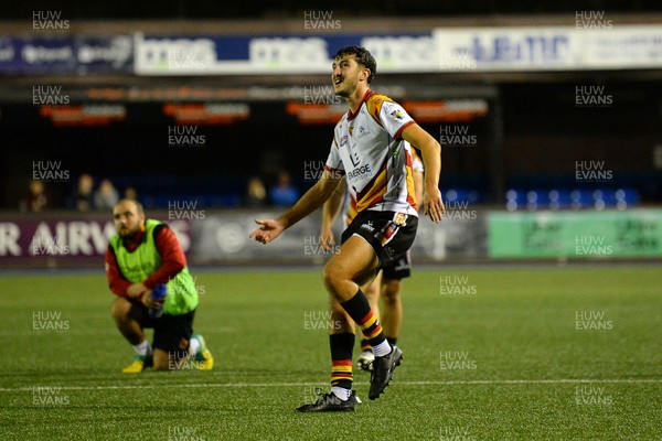 180925 - Cardiff RFC v Carmarthen Quins - Super Rygbi Cymru - Elis Price of Carmarthen kicks the conversion to win the game