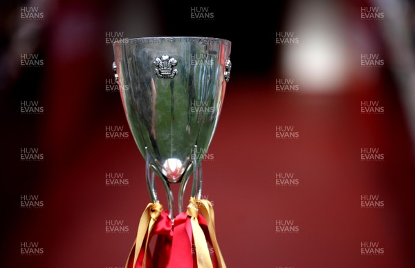 280419 - Cardiff v Merthyr - WRU National Cup Final - Cup trophy