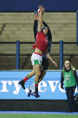 160126 - Cardiff RFC v Wales U20, Friendly match - Dylan Scott of Wales and Joe Goodchild of Cardiff RFC compete for the ball