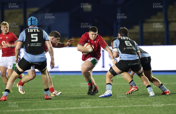 160126 - Cardiff RFC v Wales U20, Friendly match - Dylan James of Wales charges forward