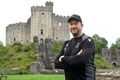 290926 - Cardiff Rugby Press Conference - Picture shows Cardiff Rugby head coach, Corniel Van Zyl outside Cardiff Castle in Cardiff, Wales during a press conference ahead of his sides URC match against Zebre