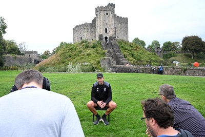 290926 - Cardiff Rugby Press Conference - Picture shows Cardiff Rugby head coach, Corniel Van Zyl outside Cardiff Castle in Cardiff, Wales during a press conference ahead of his sides URC match against Zebre
