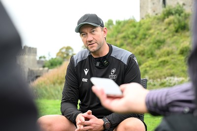 290926 - Cardiff Rugby Press Conference - Picture shows Cardiff Rugby head coach, Corniel Van Zyl outside Cardiff Castle in Cardiff, Wales during a press conference ahead of his sides URC match against Zebre