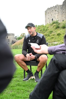 290926 - Cardiff Rugby Press Conference - Picture shows Cardiff Rugby head coach, Corniel Van Zyl outside Cardiff Castle in Cardiff, Wales during a press conference ahead of his sides URC match against Zebre