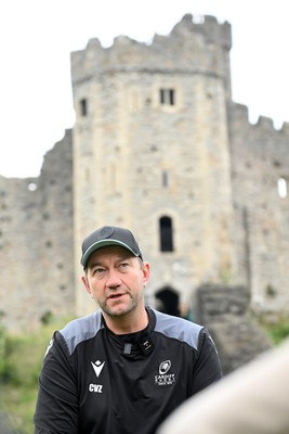 290926 - Cardiff Rugby Press Conference - Picture shows Cardiff Rugby head coach, Corniel Van Zyl outside Cardiff Castle in Cardiff, Wales during a press conference ahead of his sides URC match against Zebre