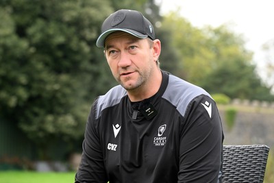 290926 - Cardiff Rugby Press Conference - Picture shows Cardiff Rugby head coach, Corniel Van Zyl outside Cardiff Castle in Cardiff, Wales during a press conference ahead of his sides URC match against Zebre