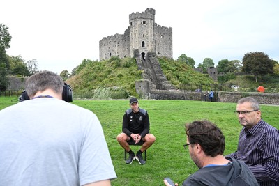 290926 - Cardiff Rugby Press Conference - Picture shows Cardiff Rugby head coach, Corniel Van Zyl outside Cardiff Castle in Cardiff, Wales during a press conference ahead of his sides URC match against Zebre