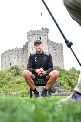 290926 - Cardiff Rugby Press Conference - Picture shows Cardiff Rugby head coach, Corniel Van Zyl outside Cardiff Castle in Cardiff, Wales during a press conference ahead of his sides URC match against Zebre