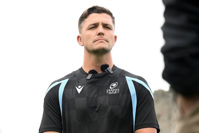 290926 - Cardiff Rugby Press Conference - Picture shows Cardiff Rugby player Callum Sheedy outside Cardiff Castle in Cardiff, Wales during a press conference ahead of his sides URC match against Zebre