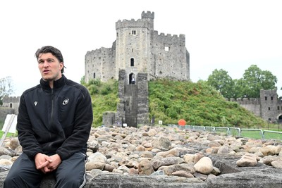 290926 - Cardiff Rugby Press Conference - Picture shows Cardiff Rugby player Teddy Williams outside Cardiff Castle in Cardiff, Wales during a press conference ahead of his sides URC match against Zebre