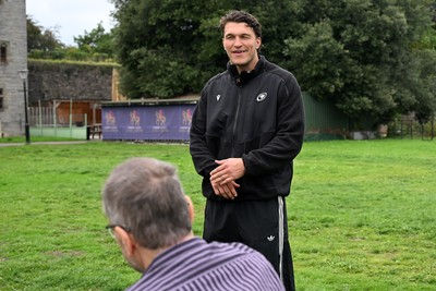290926 - Cardiff Rugby Press Conference - Picture shows Cardiff Rugby player Teddy Williams outside Cardiff Castle in Cardiff, Wales during a press conference ahead of his sides URC match against Zebre