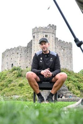 290926 - Cardiff Rugby Press Conference - Picture shows Cardiff Rugby head coach, Corniel Van Zyl outside Cardiff Castle in Cardiff, Wales during a press conference ahead of his sides URC match against Zebre