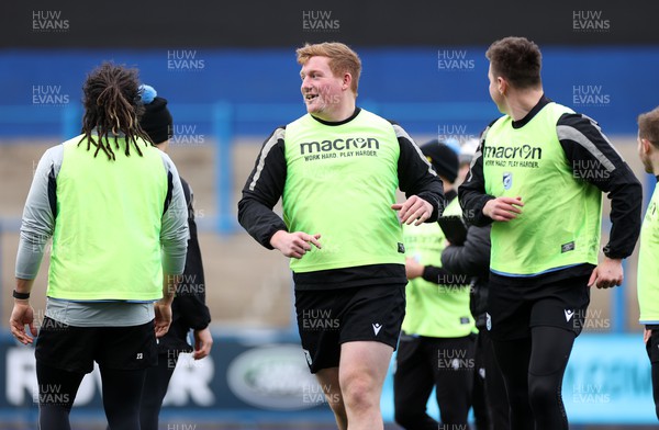 170222 - Cardiff Rugby Training - Rhys Carre during training ahead of their Guinness PRO14 game against Zebre Rugby