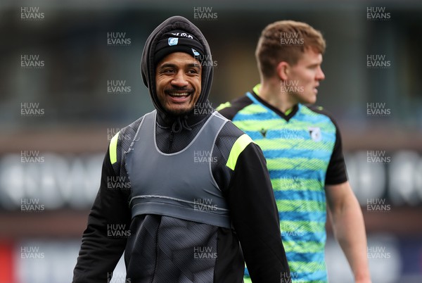 170222 - Cardiff Rugby Training - Rey Lee-Lo during training ahead of their Guinness PRO14 game against Zebre Rugby
