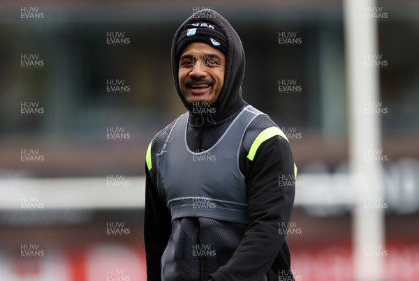 170222 - Cardiff Rugby Training - Rey Lee-Lo during training ahead of their Guinness PRO14 game against Zebre Rugby