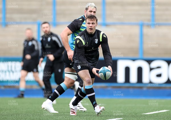 170222 - Cardiff Rugby Training - Jarrod Evans during training ahead of their Guinness PRO14 game against Zebre Rugby