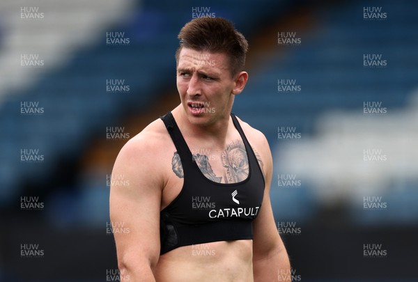 230822 - International players return to training at Cardiff Rugby - Josh Adams during training