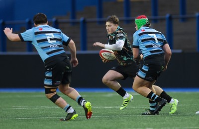 110126 - Cardiff Rugby U18s v Ospreys U18, WRU U18 Regional Age Grade Championship -  Zac Mizen of Ospreys