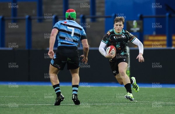 110126 - Cardiff Rugby U18s v Ospreys U18, WRU U18 Regional Age Grade Championship -  Zac Mizen of Ospreys