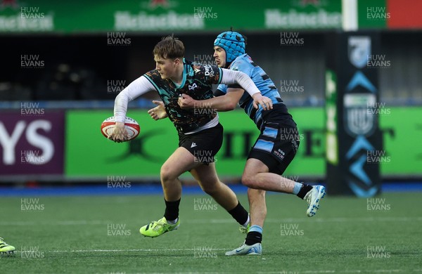 110126 - Cardiff Rugby U18s v Ospreys U18, WRU U18 Regional Age Grade Championship -  Zac Mizen of Ospreys