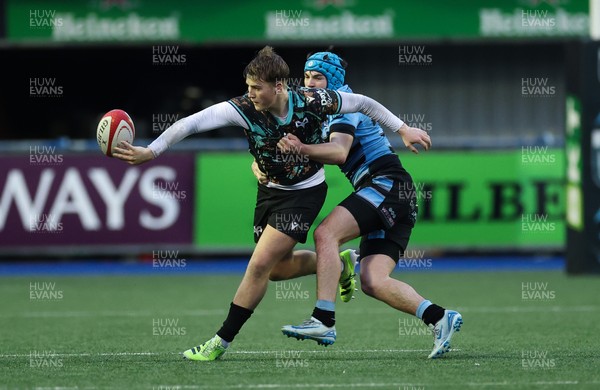 110126 - Cardiff Rugby U18s v Ospreys U18, WRU U18 Regional Age Grade Championship -  Zac Mizen of Ospreys
