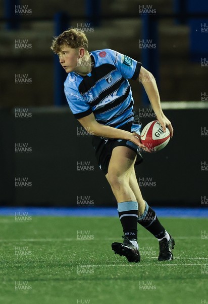 110126 - Cardiff Rugby U18s v Ospreys U18, WRU U18 Regional Age Grade Championship -  Fin Britton of Cardiff Rugby