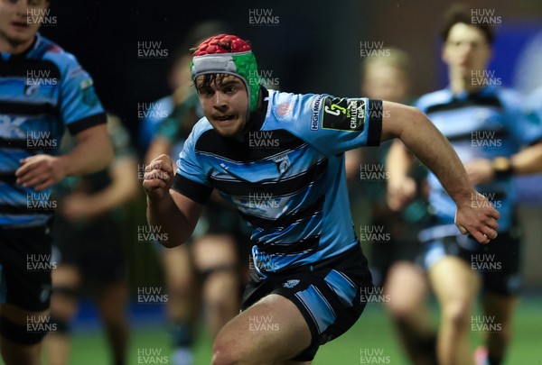 110126 - Cardiff Rugby U18s v Ospreys U18, WRU U18 Regional Age Grade Championship -  Alfie Prygodzicz of Cardiff Rugby