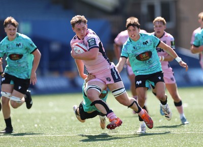 230826 - Cardiff Rugby U18 v Ospreys U18, WRU Regional Age Grade Championship - Liam Williams of Cardiff Rugby charges for the line