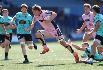 230826 - Cardiff Rugby U18 v Ospreys U18, WRU Regional Age Grade Championship - Liam Williams of Cardiff Rugby charges for the line