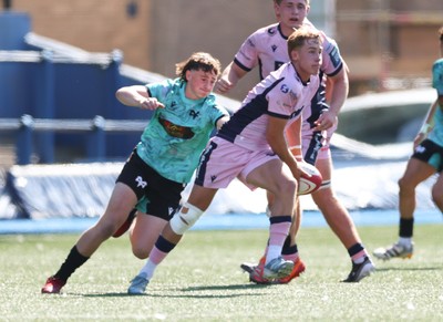 230826 - Cardiff Rugby U18 v Ospreys U18, WRU Regional Age Grade Championship - Finn Evans of Cardiff Rugby