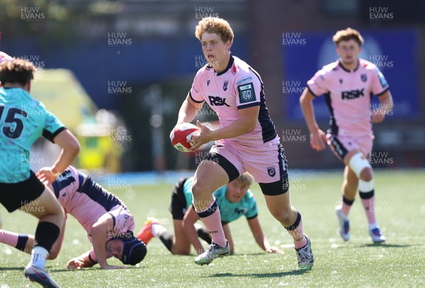 230826 - Cardiff Rugby U18 v Ospreys U18, WRU Regional Age Grade Championship - Iestyn Stephens of Cardiff Rugby looks for support