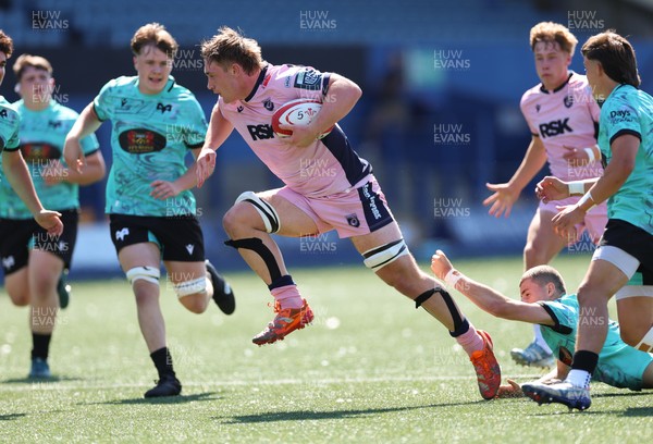 230826 - Cardiff Rugby U18 v Ospreys U18, WRU Regional Age Grade Championship - Liam Williams of Cardiff Rugby charges for the line