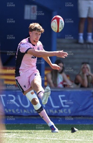 230826 - Cardiff Rugby U18 v Ospreys U18, WRU Regional Age Grade Championship - Isaac Manning Burke of Cardiff Rugby takes conversion
