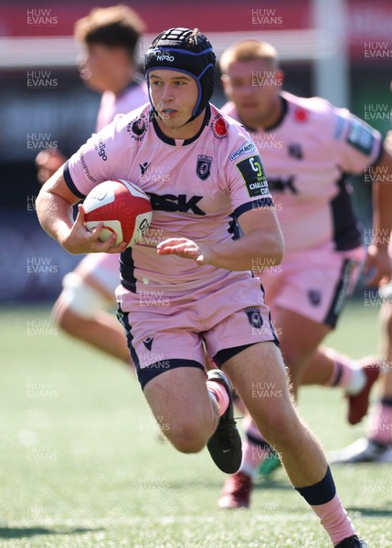 230826 - Cardiff Rugby U18 v Ospreys U18, WRU Regional Age Grade Championship - Owen Lewis of Cardiff Rugby breaks away