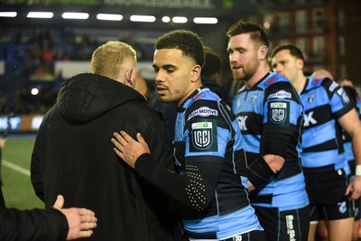 240126 - Cardiff Rugby v Benetton Rugby - United Rugby Championship - Ben Thomas of Cardiff Rugby at full time