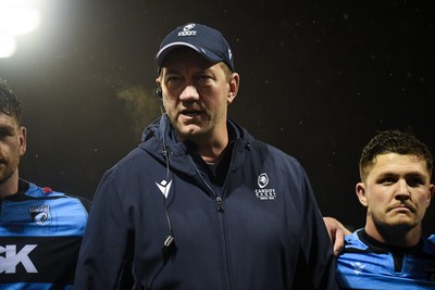 240126 - Cardiff Rugby v Benetton Rugby - United Rugby Championship - Cardiff interim head coach, Corniel Van Zyl at full time