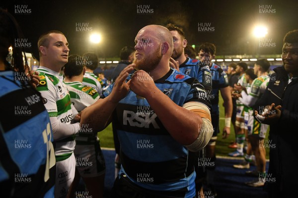 240126 - Cardiff Rugby v Benetton Rugby - United Rugby Championship - Corey Domachowski of Cardiff Rugby at full time