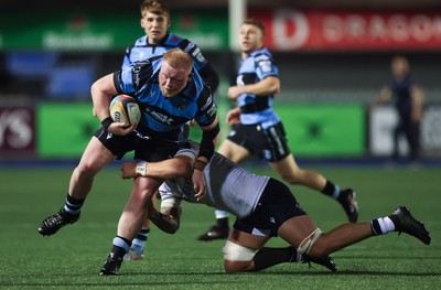 111025 - Cardiff Rugby v Connacht Rugby, United Rugby Championship - Keiron Assiratti of Cardiff Rugby looks to breakaway