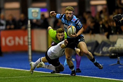 111025 - Cardiff Rugby v Connacht - United Rugby Championship - Tom Bowen of Cardiff Rugby