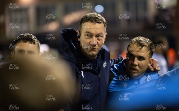 111025 - Cardiff Rugby v Connacht Rugby, United Rugby Championship - Cardiff Rugby head coach Corniel van Zyl at the end of the match