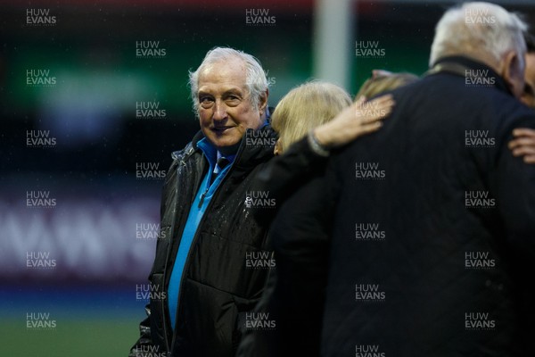 170224 - Cardiff Rugby v Connacht - United Rugby Championship - Sir Gareth Edwards before a tribute to Barry John