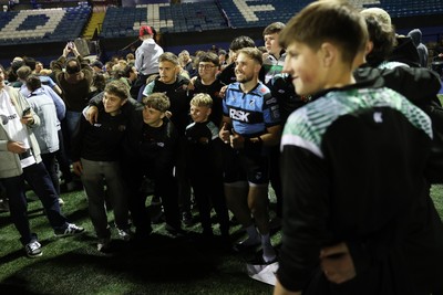 150526 - Cardiff Rugby v DHL Stormers - United Rugby Championship - Ioan Lloyd of Cardiff with fans at full time