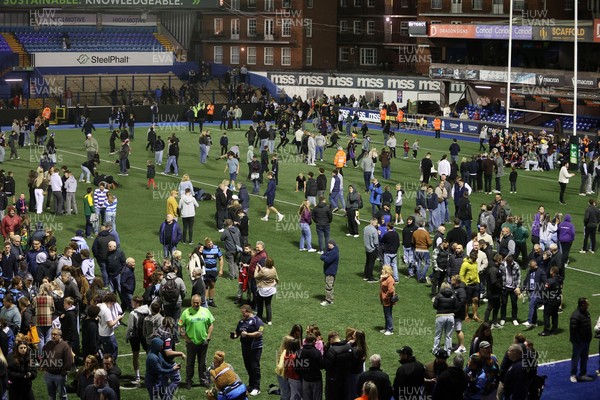 150526 - Cardiff Rugby v DHL Stormers - United Rugby Championship - Fans on the field after the game