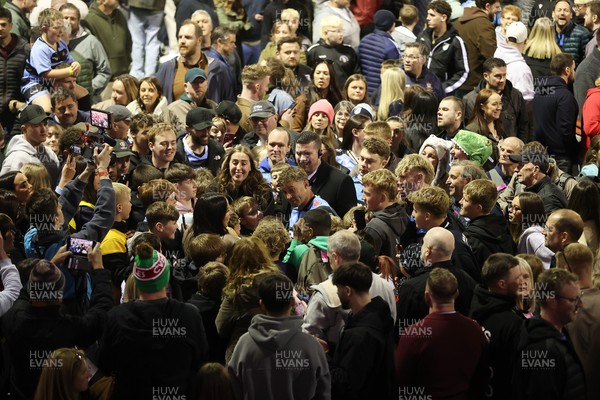 150526 - Cardiff Rugby v DHL Stormers - United Rugby Championship - Leigh Halfpenny of Cardiff with fans at full time