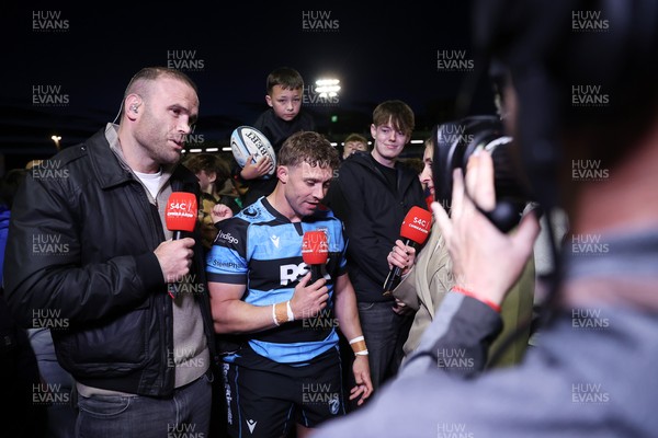150526 - Cardiff Rugby v DHL Stormers - United Rugby Championship - Leigh Halfpenny of Cardiff interviewed by S4C
